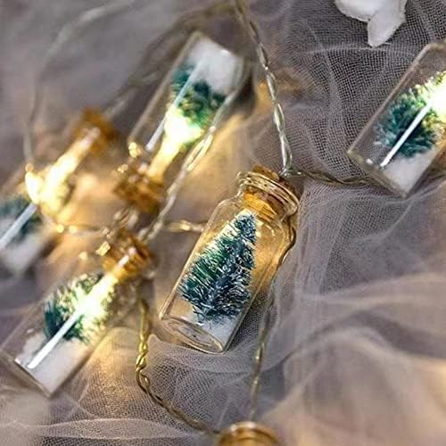 Божиќни светла 10 LED посакувани шишиња со шишиња, Божиќни светла за батерии во спална соба, оперирани самовила за светла за