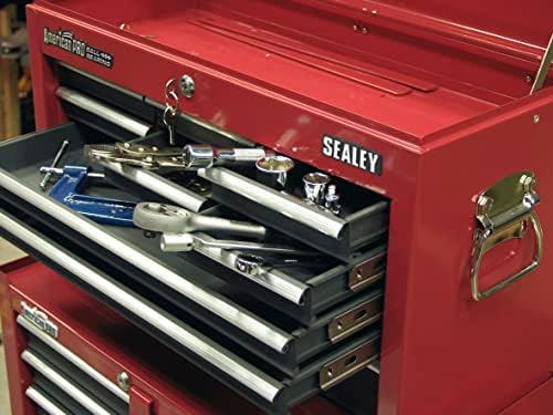 Sealey AP22509BB 9 фиока за фиоки со слајдови со лежишта-црвени/сиви, 32 x 45 x 65,5 см