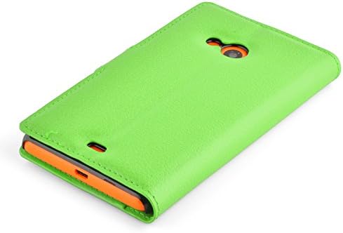 Кадорабо Книга Случај Компатибилен Со Nokia Lumia 535 Во Нане Зелена-Со Магнетно Затворање, Стојат Функција И Картичка Слот-Паричник Etui Капак