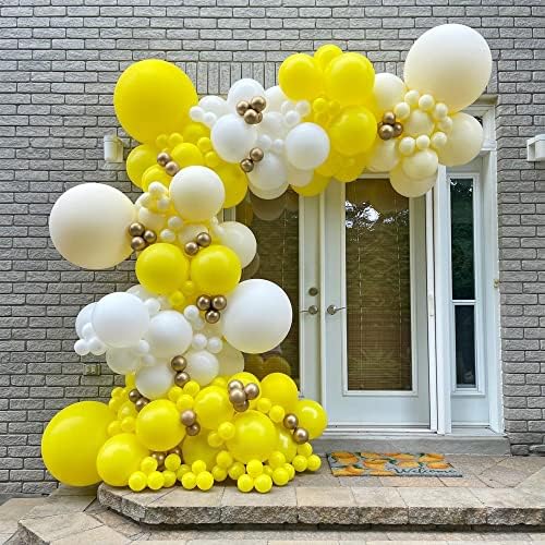 Жолти Балони-120 парчиња Комплет За Венци Од Балон 18/12/10/5 Инчни Балони Од Латекс За Украси За Родендени Балон За Свадбена