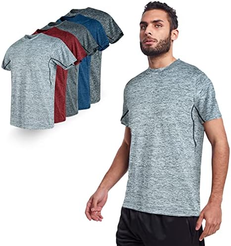 Ултра перформанси суво вклопувачки маици за мажи 5 пакуваат кошули за влага за влага