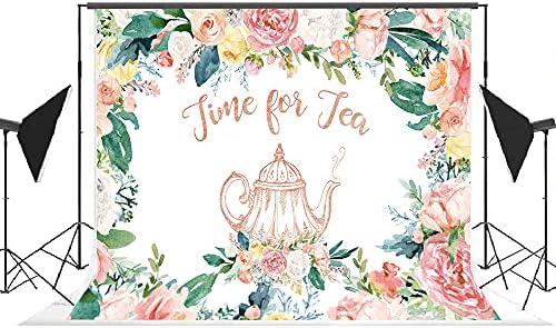Заднината на забавата за цвеќиња од чај од Лофарис Ајде да го разгледаме чајот среќен роденден Позадина чај Тема невестинска туш бебе туш