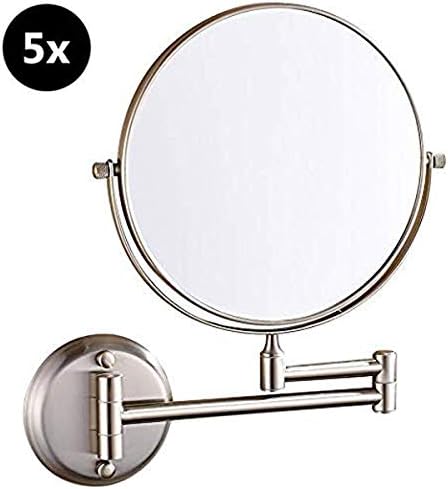 Огледало монтирано од Gruni Wall, патничко козметичко огледало, HD Flat Mirror, Round Make Shap rep Mirror, 360 ротација за шминка,