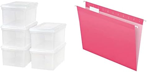ИРИС Сад писмо &засилувач; Правна Големина Пластични Складирање Бин Тоте Организирање На Датотека Кутија, 5 Пакет, Јасно &засилувач;