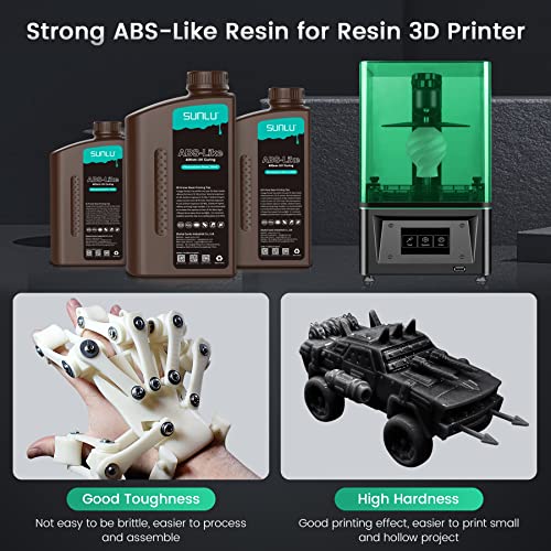 3Д смола за печатач, Sunlu 1kg ABS-како брза лекување 3D смола за LCD DLP SLA смола 3Д печатачи, високо квалитетни 395-405NM УВ-светло лекување