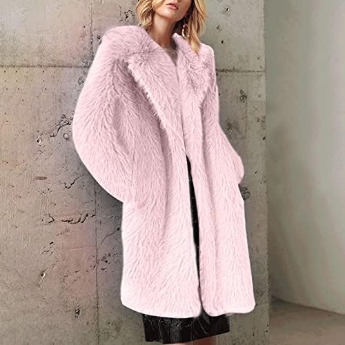 Басисин крзнени палта за жени зимско топло меки меки крзнено палто јакна Парка надворешна јакна