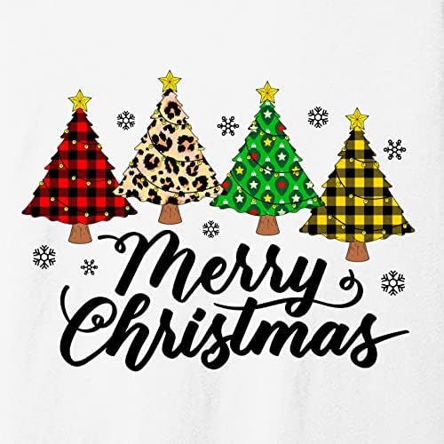 Teeamore Merry Christmas Xmas Graphic Print Долга ракав кошула бела/кралска