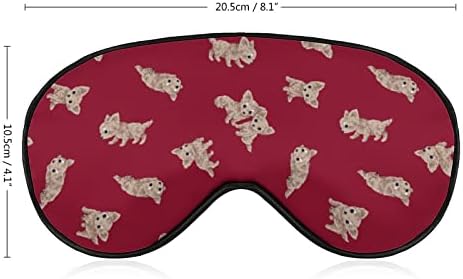 Симпатична чивахуа шема на кучиња маска за спиење мека маска за очи за спиење слепило блокирај светло прилагодлив каиш за жени мажи