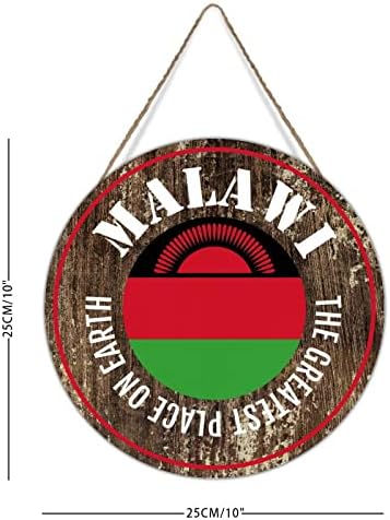 Венец од влезна врата од Малави Најголемите места на земјата Малави Вуд wallид плакета Национално знаме градско сувенир дома