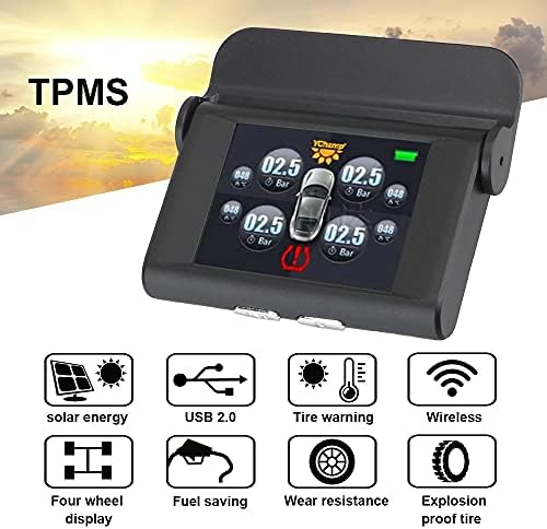 Систем за мониторинг на притисок на гумите во гума, дигитален LCD дисплеј, паметен автомобил TPMS Аларм за безбедност на аларм системи
