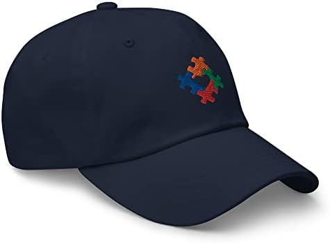Аутизам извезена тато капа, сложувалка за свесност за аутизам парче loveубов срце капа