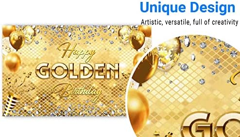 Смешно време среќна златна роденденска позадина злато сјајна сјајна сјај дијаманти балони позадина bday девојки луксузна забава материјали банер