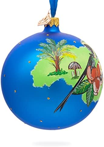 Божиќен украс на стаклото на островот Јамајка 4 инчи