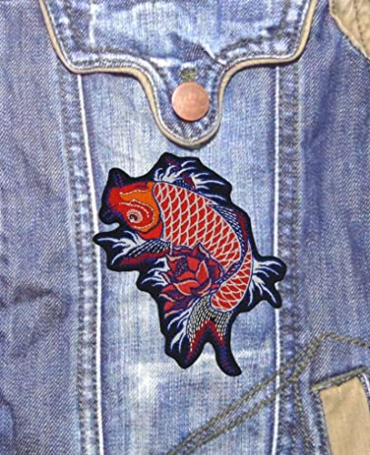 Phraya Patch Јапонски кои риба мали и големи везени закрпи за јакна и елек