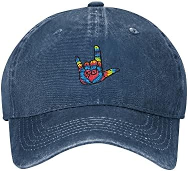 Asl те сакам знаковен јазик унисекс возрасен бејзбол капа спорт на отворено каубојски капа за мажи и жени snapback