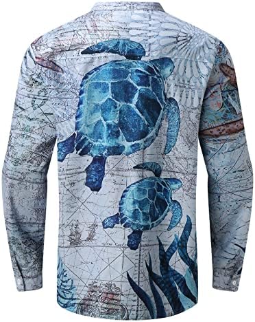 Маици за мажи мажи есен зимски памук и долги ракави печатени единечни гради јака случајна кошула