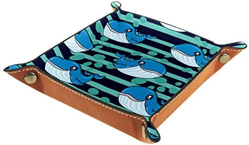 Морски делфини Зелени темни ленти Организатор канцеларија Микрофибер кожна биро за лакови практични кутии за складирање на паричници