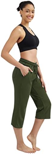Heathенски панталони за јога панталони за јога, панталони со џебови за жени подигање со високи половини, јога панталони, панталони