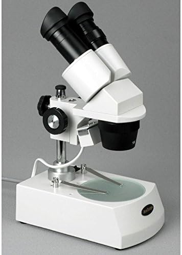 AmScope SE305-PZ-AC Бинокуларен Стерео Микроскоп, Wf10x И WF20x Окулари, 10x/20X/30X/60X Зголемување, 1x И 3X Цели, Горно И Долно Халогено