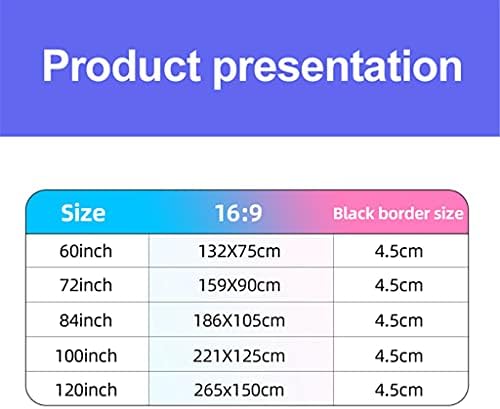 PBKINKM 16: 9 Проектор Едноставно преносно преклопување 84 100 120 инчи на отворено дома KTV Office 3D Precivery Screen