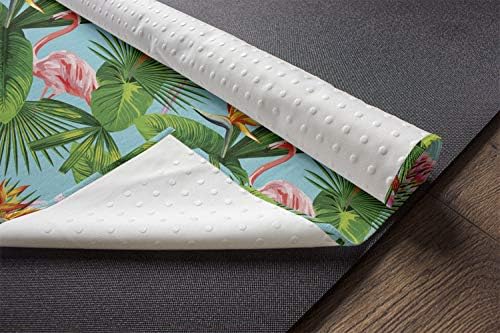 Амбесон Тропски јога мат пешкир, формирање на фламинго и хавајски растенија и цвеќиња, нелизгање на пот-абсорбента јога пилатес тренерска подлога
