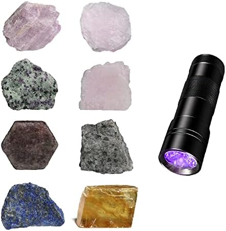 8 парчиња природни кристали и лековити камења поставени ， груб камен суров скапоцен камен неправилен примерок минерал ， флуоресцентен кристал