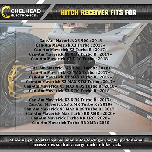 Chelhead Maverick X3 Hitch, 2 Тешки UTV заден ресивер за приемник на ресиверот се вклопува во стандардни 2 инчни додатоци компатибилни со