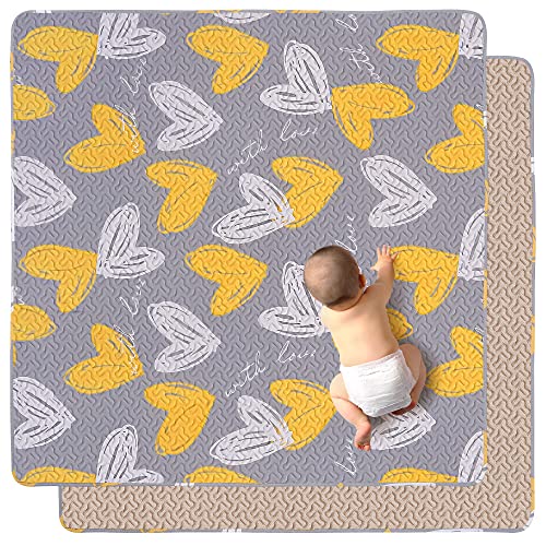 Мека памучна игра за бебиња за бебиња и мали деца, временски душек, душек за бебиња за подот, склоп на лази за ползи за внатрешна и надворешна