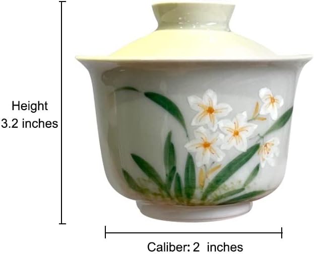 Антички рачно насликани орхидеи покриени чај 130мл