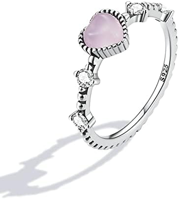 Тинејџерско момче ringsвони 925 Стерлинг сребрен прстен Loveубовен облик на облик на ангажман прстен прстен прстен за женски накит