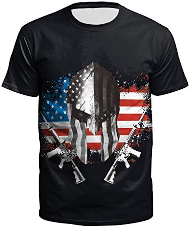 Патриотска маица за знаме на САД Американски САД, САД орел, орел 4-ти јули, меки летни кошули со краток ракав за мажи за мажи