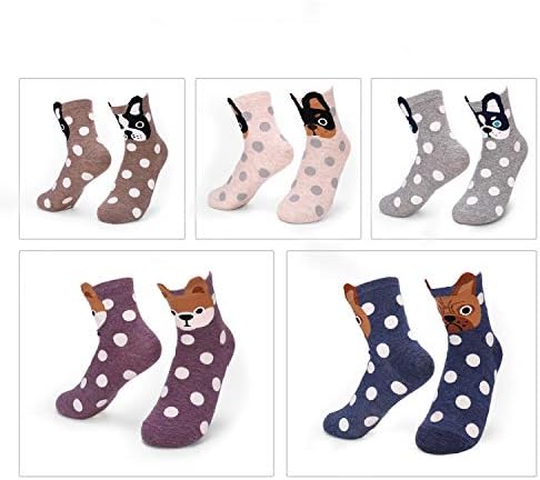 5 Пара Женски Забавни Чорапи Слатки Животни Од Кучиња Смешни Фанки Новина Памучен Подарок, Една Големина
