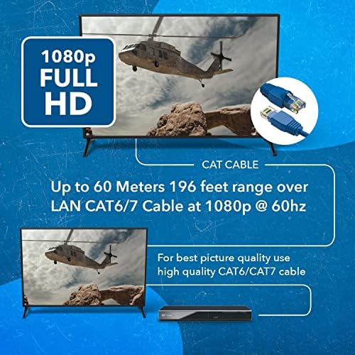 ОРЕИ HDMI Над Ethernet Extender Над CAT6/CAT7 Кабел 1080p @ 60Hz СО IR-До 196 FT-Поддржува &засилувач; 3D, HD Аудио