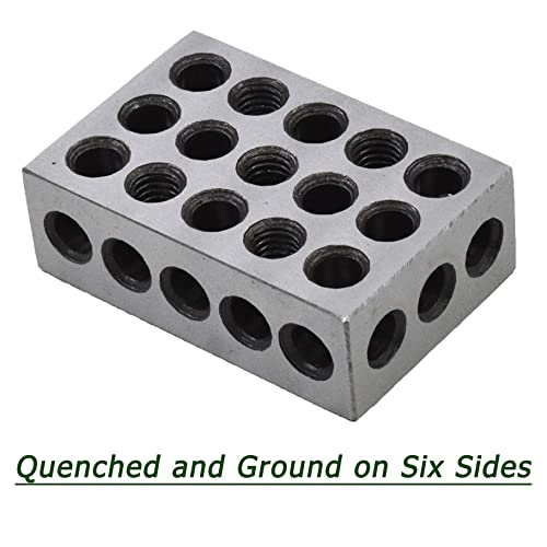Тимунр 1 пар совпаѓање 1 x 2 x 3 Прецизни паралелни блокови, 23 дупки 0.0002 инчен легура челик 123 паралелен блок сет