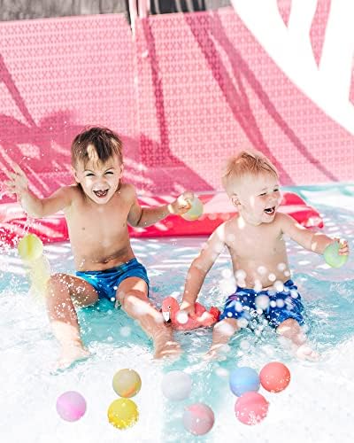 Feallhs 12 парчиња балони за еднократно вода, лето на отворено силиконски базен плажа играчки за деца со 4-8-12, надвор од водни