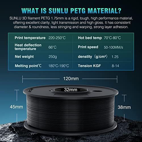 Sunlu 250g Petg Filament 1,75мм пакет и S1 Filament Frailent Dark Gry, димензионална точност +/- 0,02 mm, 0,25 kg spool, 8 ролни, црна+бела+сива+транспарентна+сина+зелена+црвена+портокалова