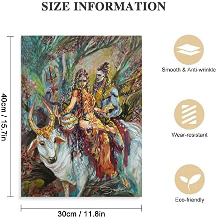 Гроздобер уметнички постер индиски бог Шива Парвати религиозна гроздобер соба wallид декор wallидни уметнички слики платно wallид