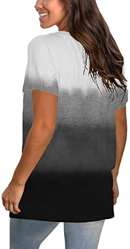 Девојки Облека Краток Ракав V Вратот Графички Секојдневен Блуза Кошула Fall Лето Памук Маица За Жени C9 C9