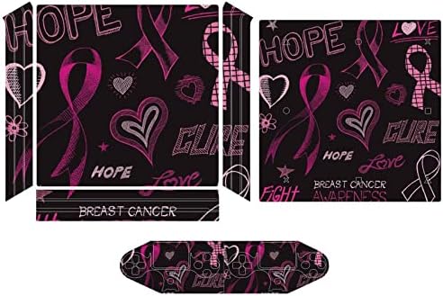 Розова Лента Налепница За Покривање На Налепници За Рак На Дојка За Ps4 Слим PS4 Про Налепница За Налепници Компатибилна Со PS4 Контролер