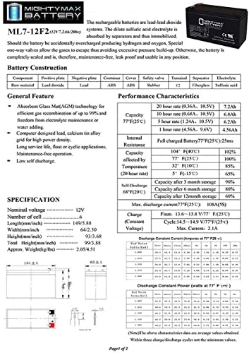 12v 7Ah F2 Замена На Батеријата За Celestron Моќ Резервоарот - 10 Пакет