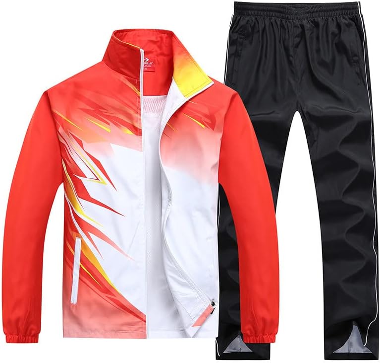 Машка спортска облека пролетна есенска постава костум за обука 2 парчиња јакна+чајната кујна млада машка облека со секојдневно тренерство