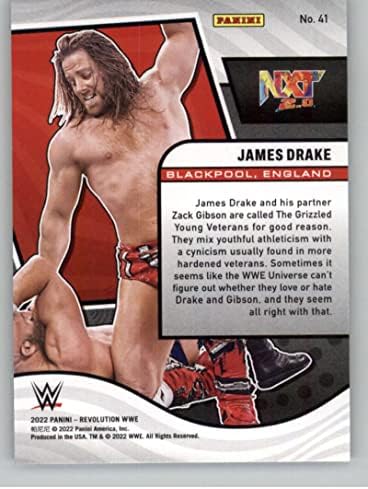 2022 Панини револуција WWE 41 Jamesејмс Дрејк NXT 2.0 Трговска картичка за борење