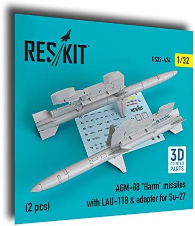 Reskit RS32-0424 1/32 AGM-88 штети ракети w/lau-118 адаптер за SU-27 2 компјутери