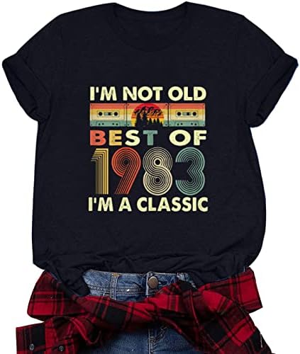 Не сум стар, јас сум класичен гроздобер 1983 година 40-ти роденденски подароци маица мажи жени маица писмо печати летни кошули врвови