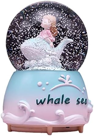 Hmggdd Dream Dolphin Crystal Ball Girl Girlday Rodidation Роденденски подарок може да ја ротира лебдечката музичка кутија за октава кутија украси