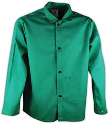 Magid Sparkguard PVC-отпорна на пламен-отпорна памучна јакна, долга 30 ”, зелена, големина 3XL