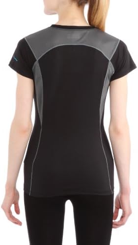 Колумбија спортска облека за женски увид на мраз со кратки ракави со вратот, средно, црно