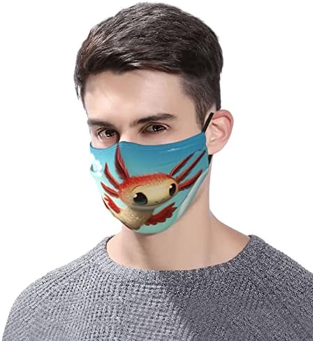 Прилагодливи маски за лице со 2 прилагодливи филтри, Слатки маски За Покривање На Устата аксолотл