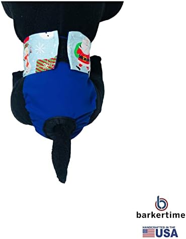 Баркер дедо Мраз Со Снешко На Сина Премиум Водоотпорна Пелена За Кучиња, XL, Со Дупка За Опашка - Направена ВО САД
