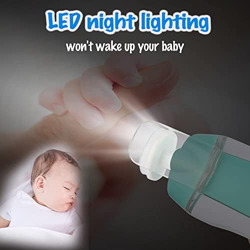 Електричен филер за нокти на Екооми со светлосен комплет, безбеден комплет за чешлање на бебиња, за деца од новороденчиња деца и нокти,